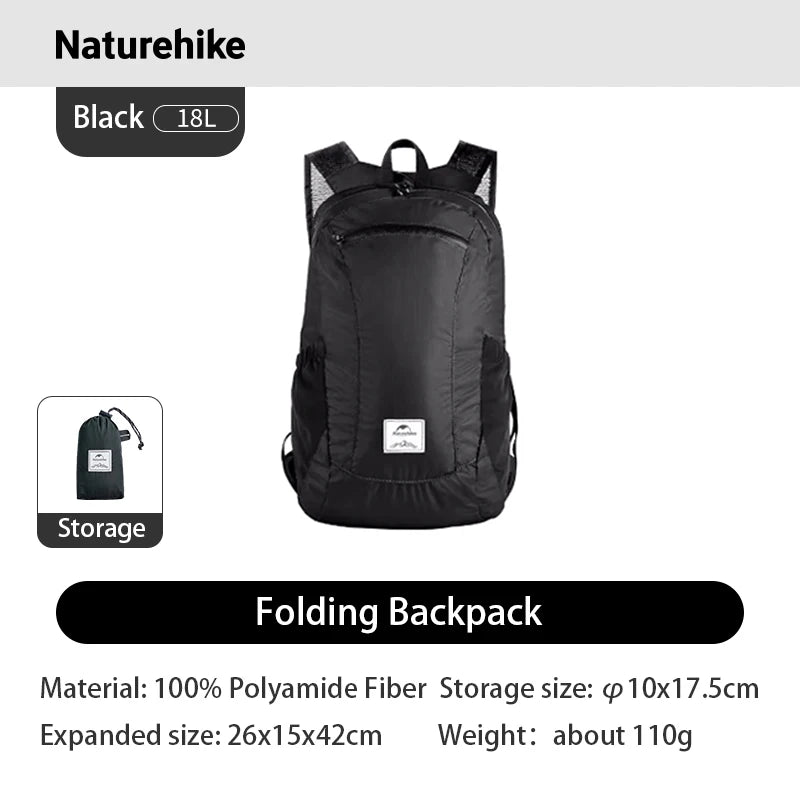 Naturehike Ultralight Waterproof Folding Backpack for Hiking and Camping