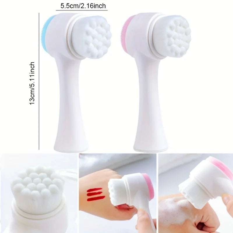 Double Sided Silicone Facial Cleansing Brush for Blackhead Removal
