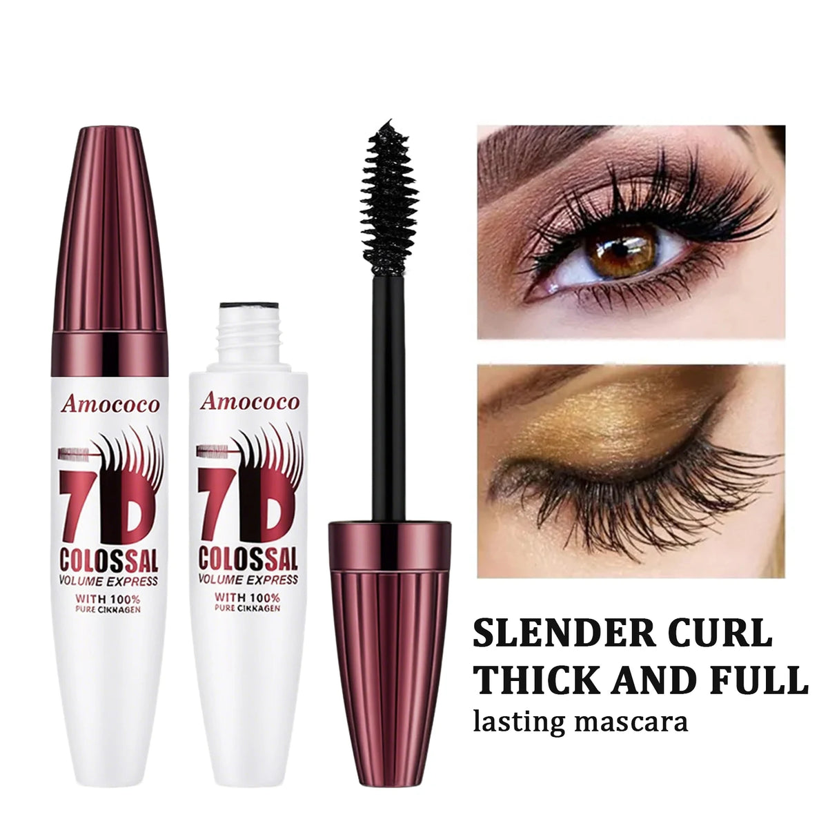AMOCOCO 7D Volumizing Mascara For Longer Fuller Lashes