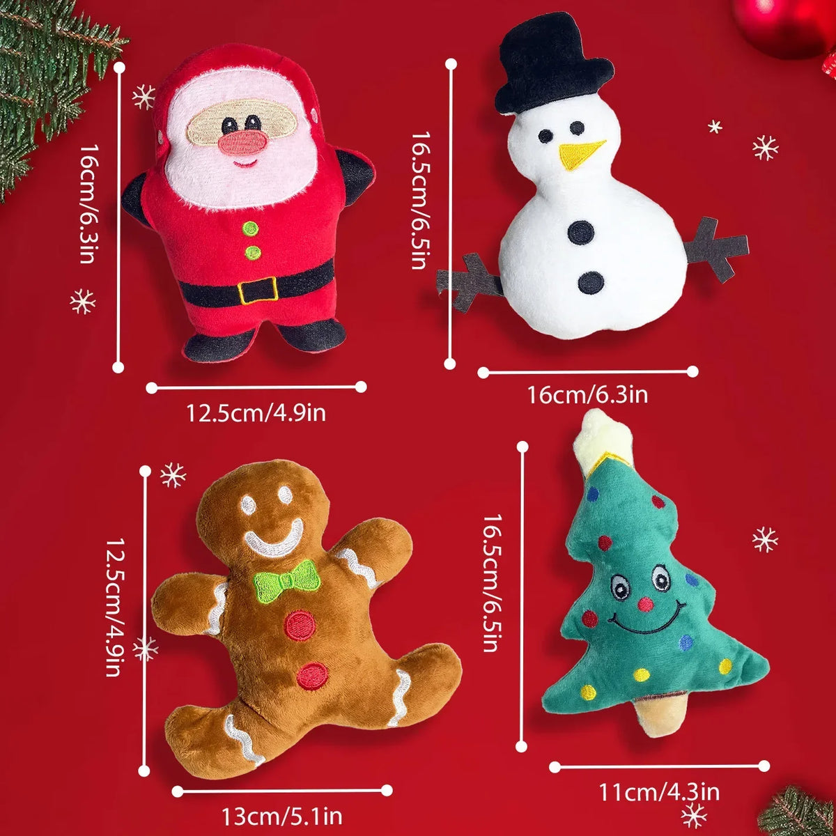 Christmas Plush Squeaky Interactive Toys for Dogs and Cats