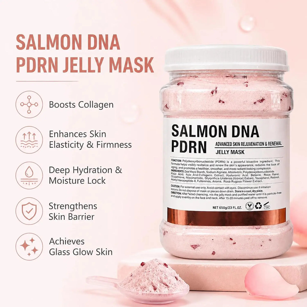 YMEYFAN Salmon PDRN Hyaluronic Acid Collagen Jelly Mask Powder
