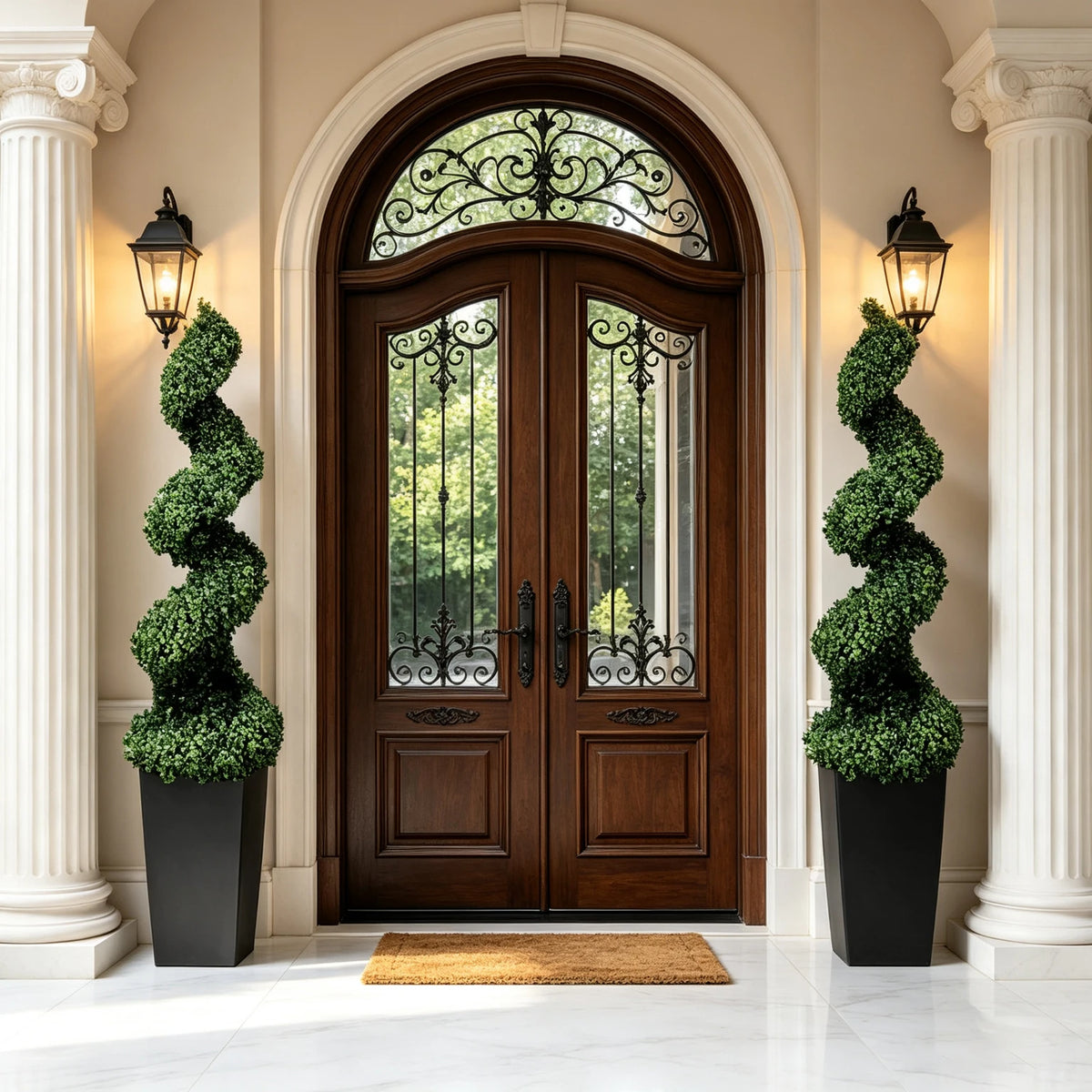 Olitree Artificial Boxwood Spiral Topiary Trees For Indoor Outdoor Decor