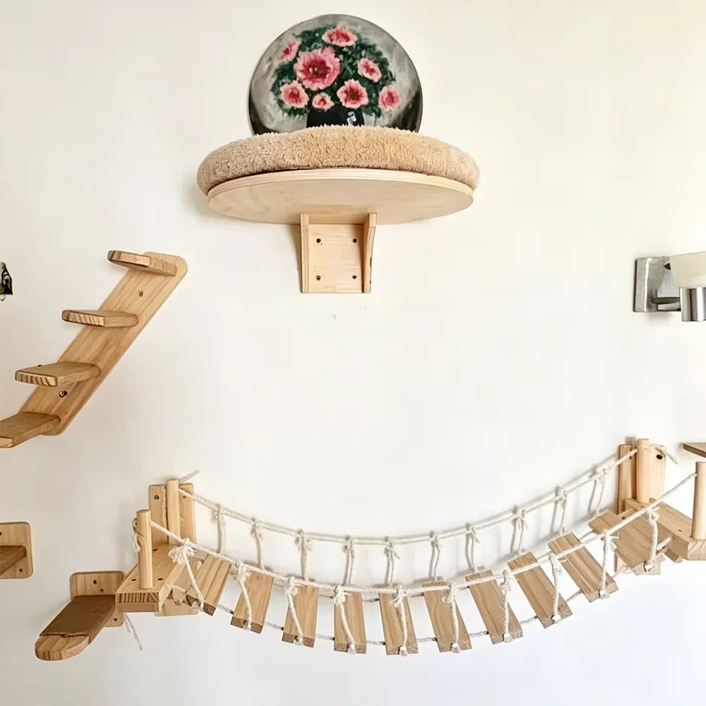 CWV Wall Mounted Sisal Cat Bridge for Climbing and Play