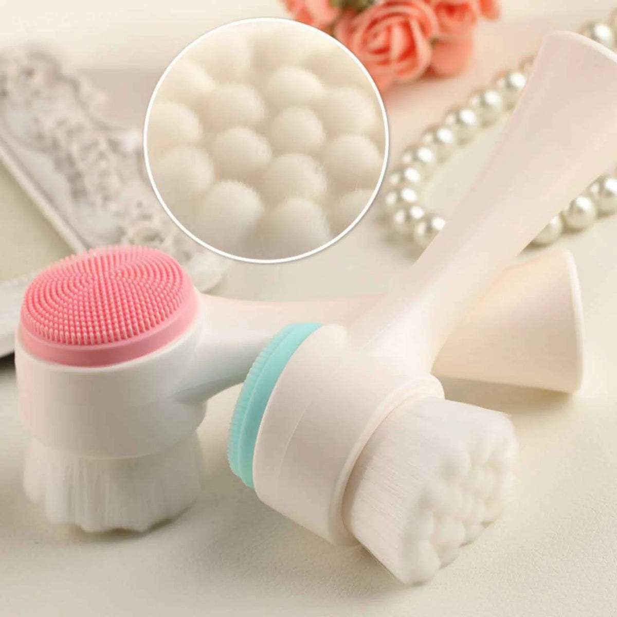 Double Sided Silicone Facial Cleansing Brush for Blackhead Removal