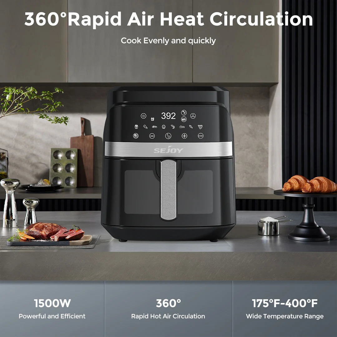 Sejoy 8-In-1 Air Fryer With Ceramic Coating And Even Heating