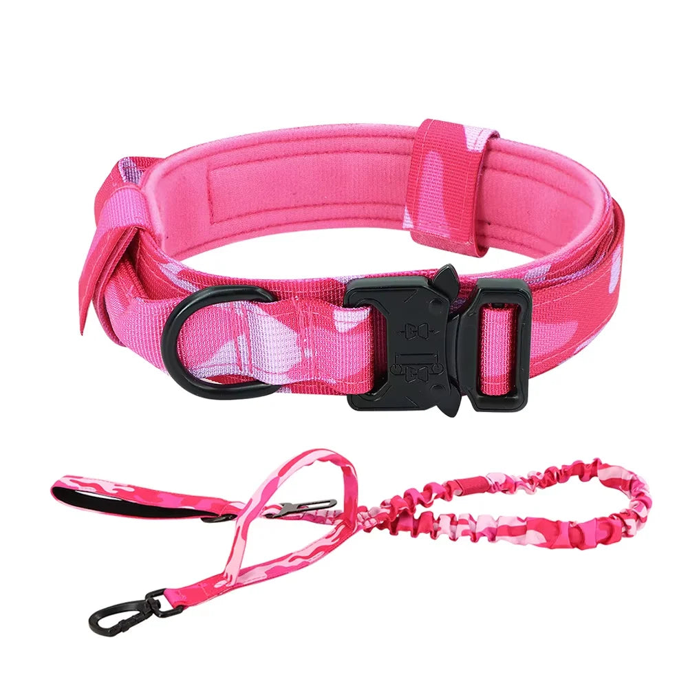 PETRAVEL Adjustable Tactical Dog Collar And Leash Set
