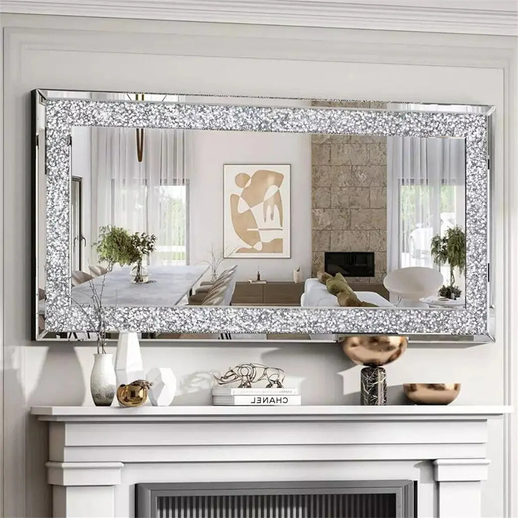 Crystal Crush Diamond Wall Mirror For Bedroom And Living Room