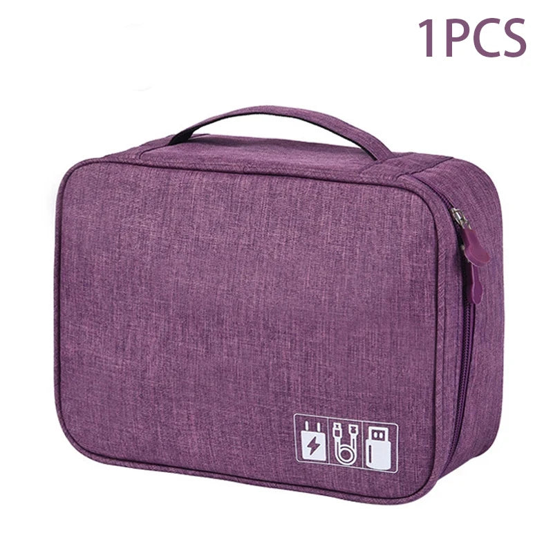 Portable Waterproof Travel Cable Organizer Bag For Electronics Storage Needs