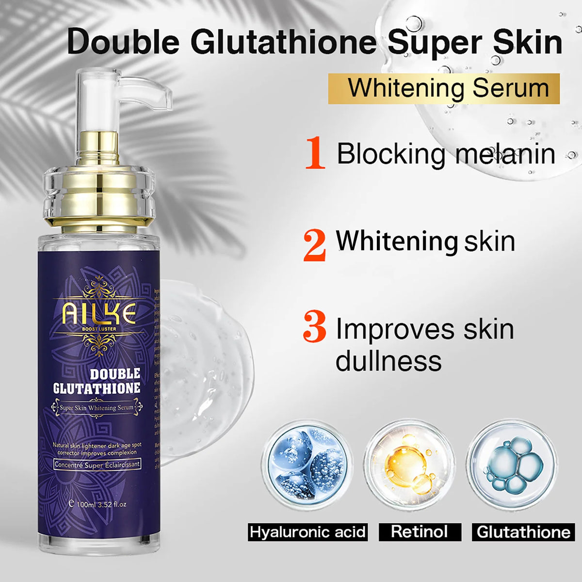 AILKE Glutathione Whitening Skincare Set for Radiant Hydrated Skin
