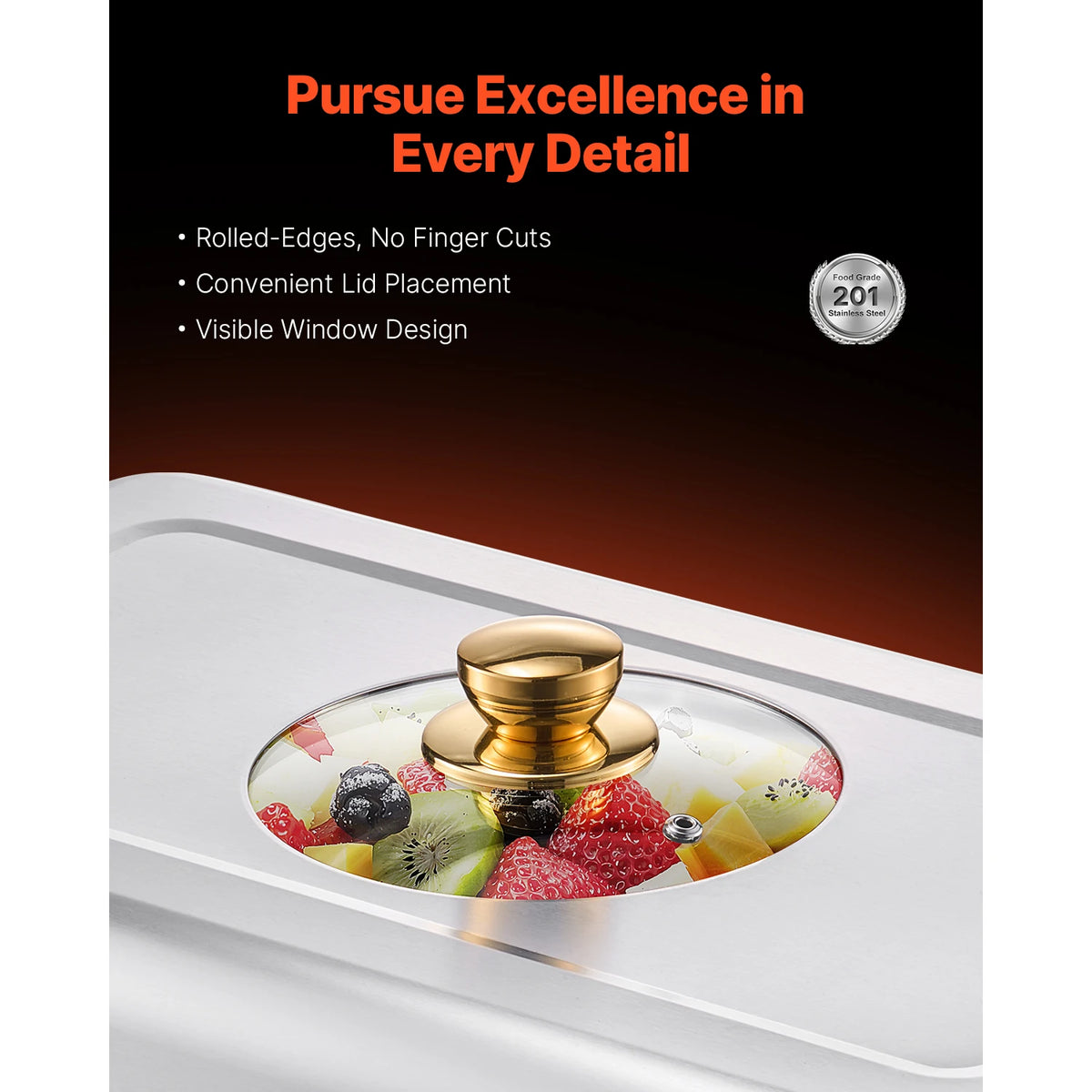 SucceBuy Stainless Steel Chafing Dish Buffet Set With Serving Pans