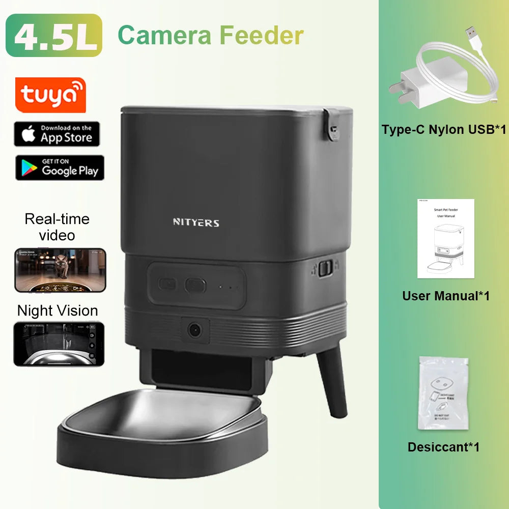 Nityers Automatic Timed Pet Feeder With Stainless Steel Bowl