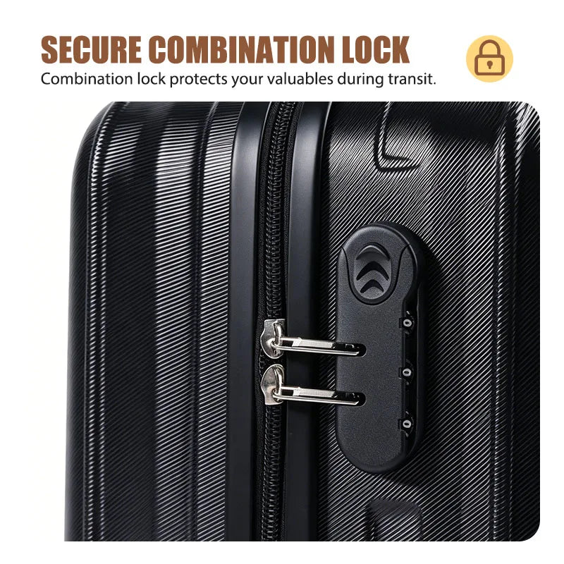 Hardside Luggage Set With TSA Lock, USB Port And Silent Spinners