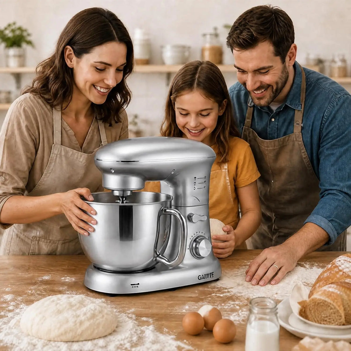 Tacleekii 500W Tilt Head Stand Mixer With Stainless Steel Bowl