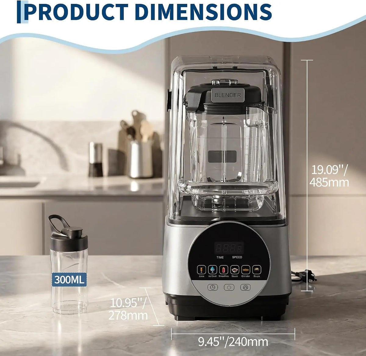Tacleekii Commercial Blender With Smart Touch Controls And Multiple Functions
