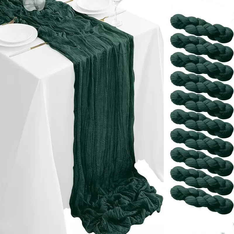 Polyester Cheesecloth Table Runner for Weddings and Holiday Decorations