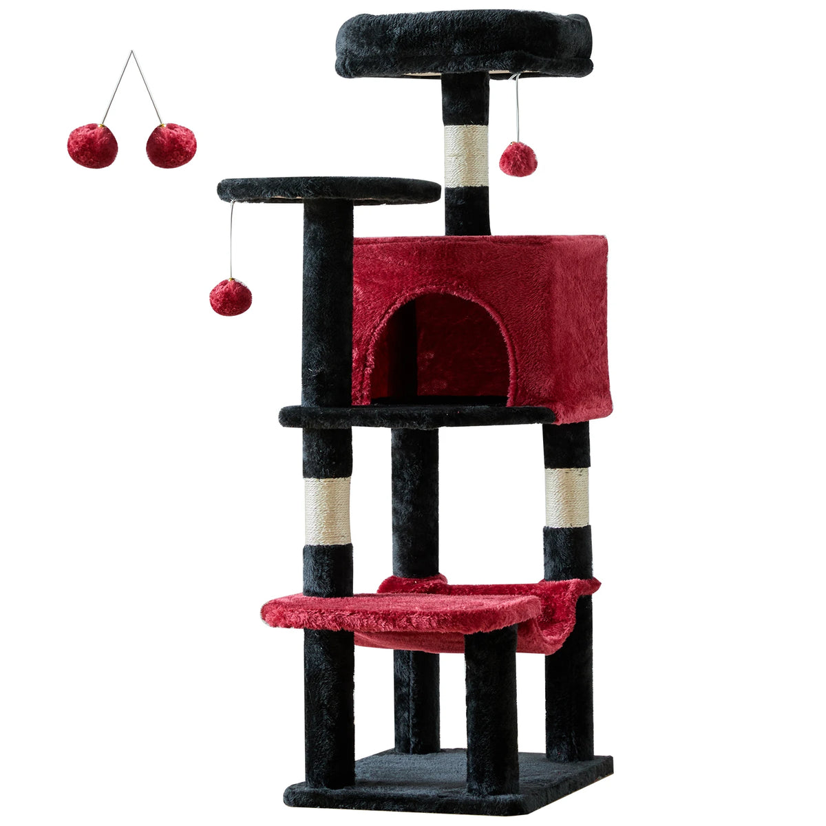 JHK Multi-Level Cat Tree With Sisal Posts And Cat House