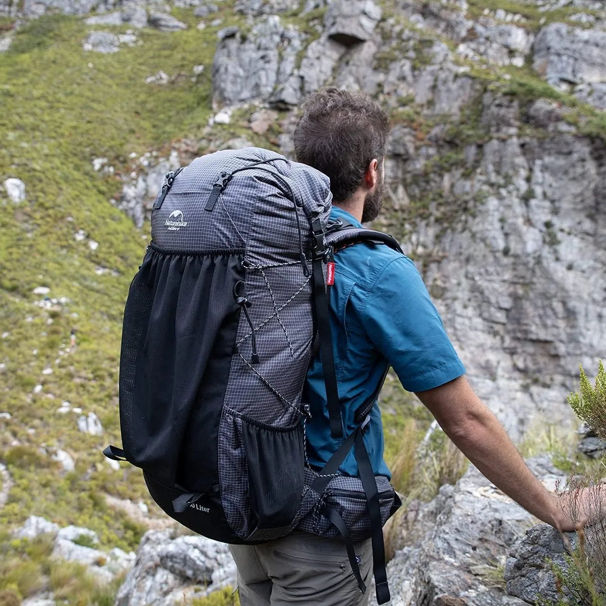Naturehike Waterproof Hiking Backpack With Rain Cover, Adjustable Straps
