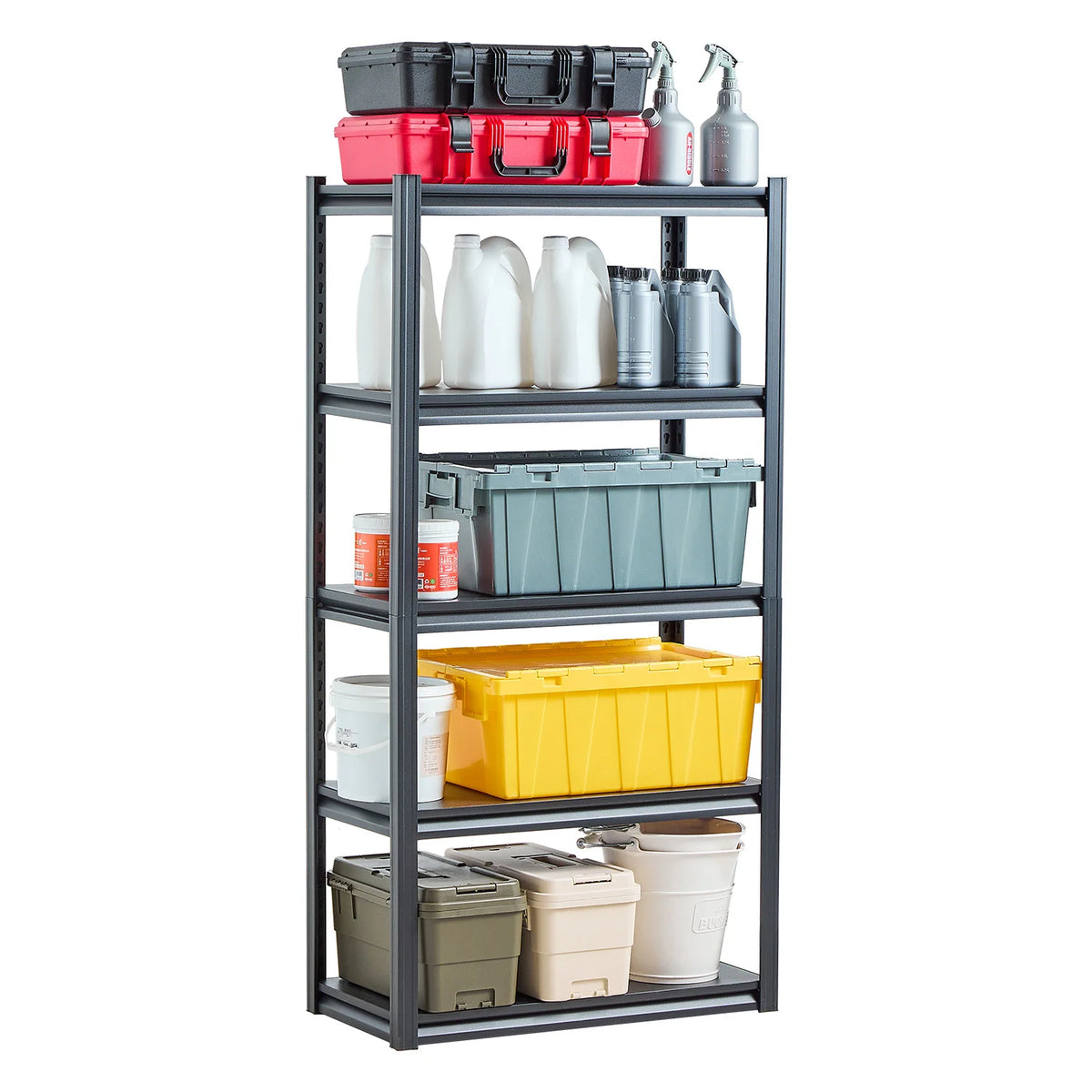 SucceBuy Adjustable Metal Utility Storage Shelving Rack