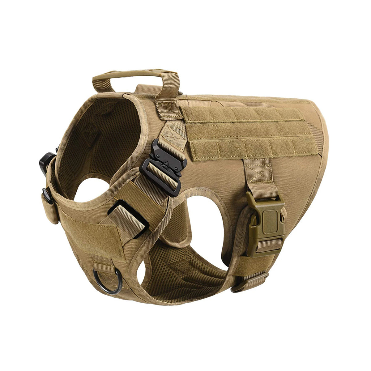 PETRAVEL Tactical Dog Harness With Leash And MOLLE Pouches