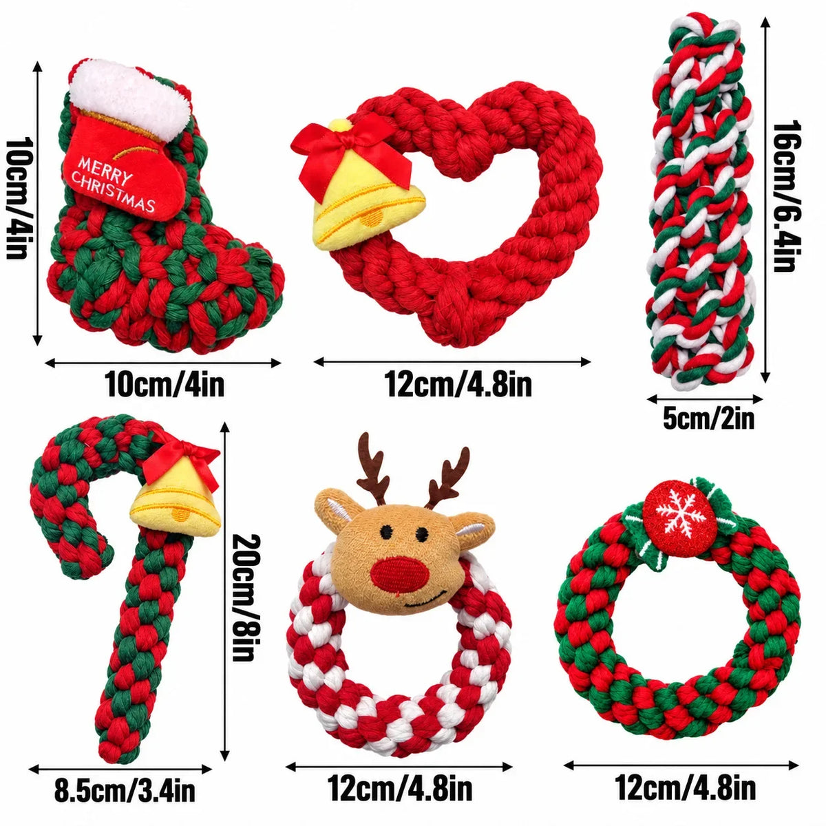 Christmas Dog Rope Toy for Chewing and Interactive Play
