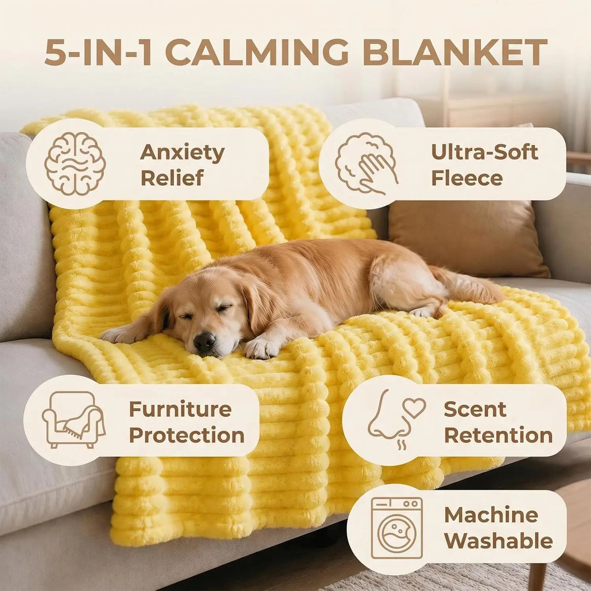 Emotional Support Blanket for Dogs Comforting Pet Throw