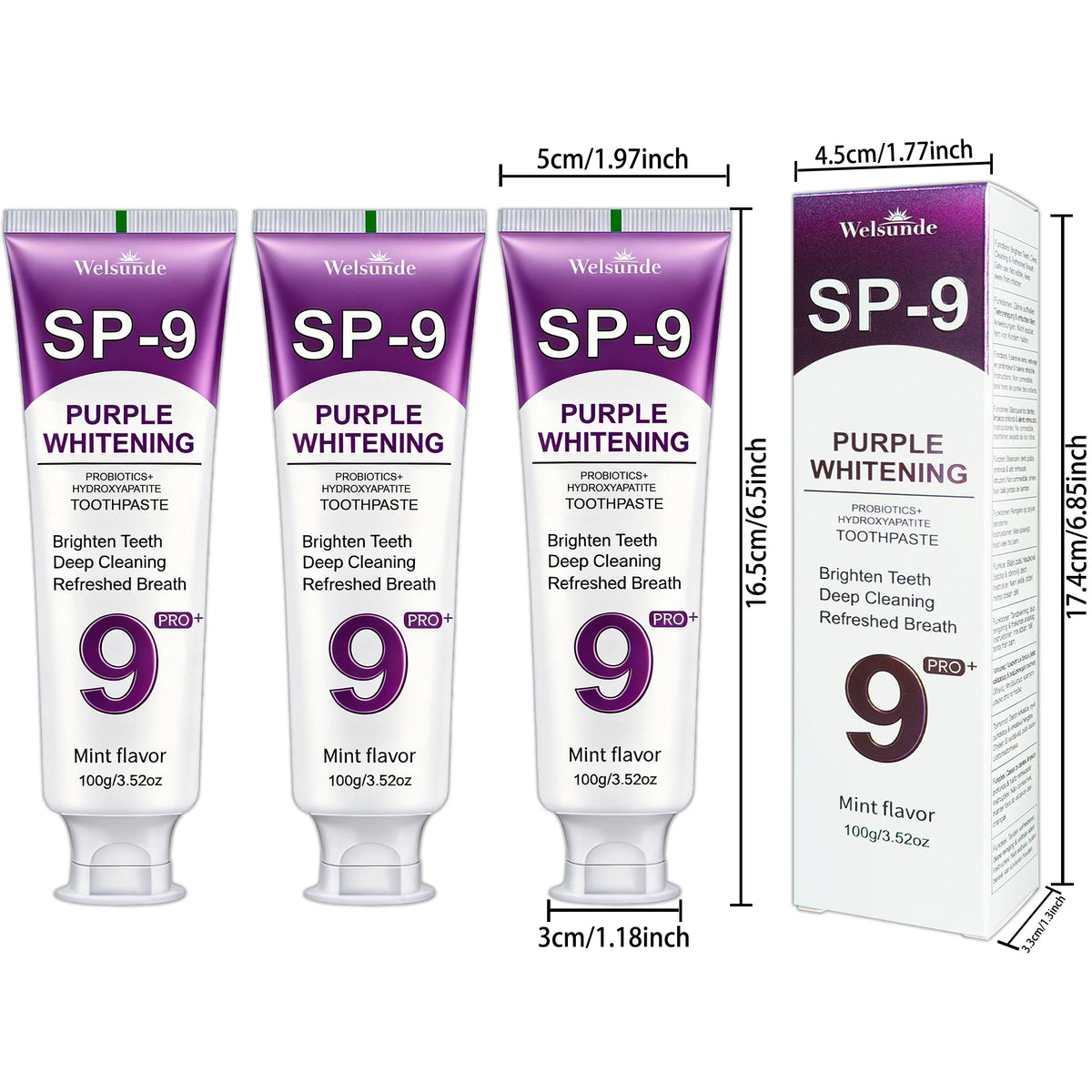Welsunde Hydroxyapatite Whitening Toothpaste for Fresh Breath and Gum Health