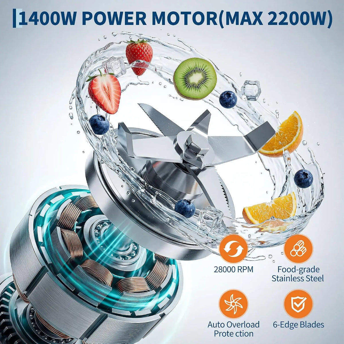 Tacleekii Commercial Blender With Smart Touch Controls And Multiple Functions