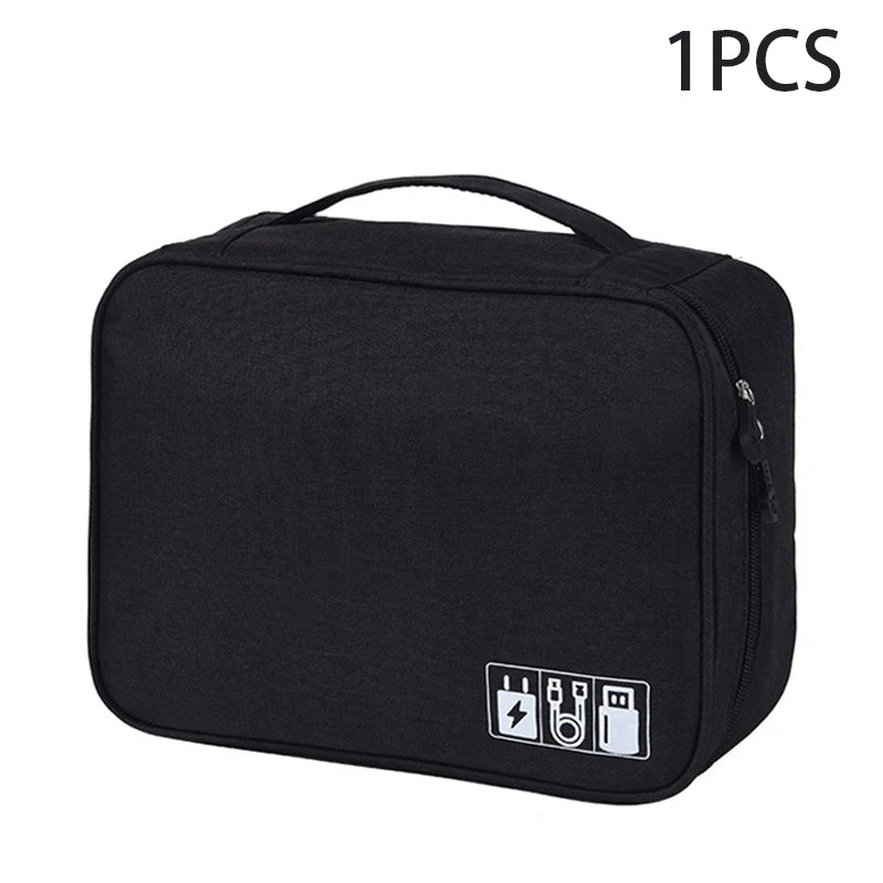 Portable Waterproof Travel Cable Organizer Bag For Electronics Storage Needs