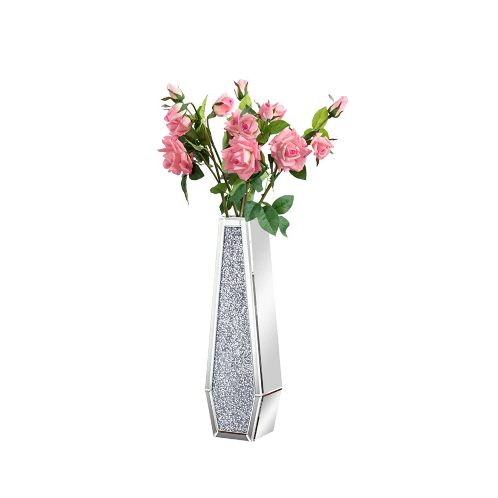 Luxury Modern Crushed Diamond Mirrored Floor Flower Vase