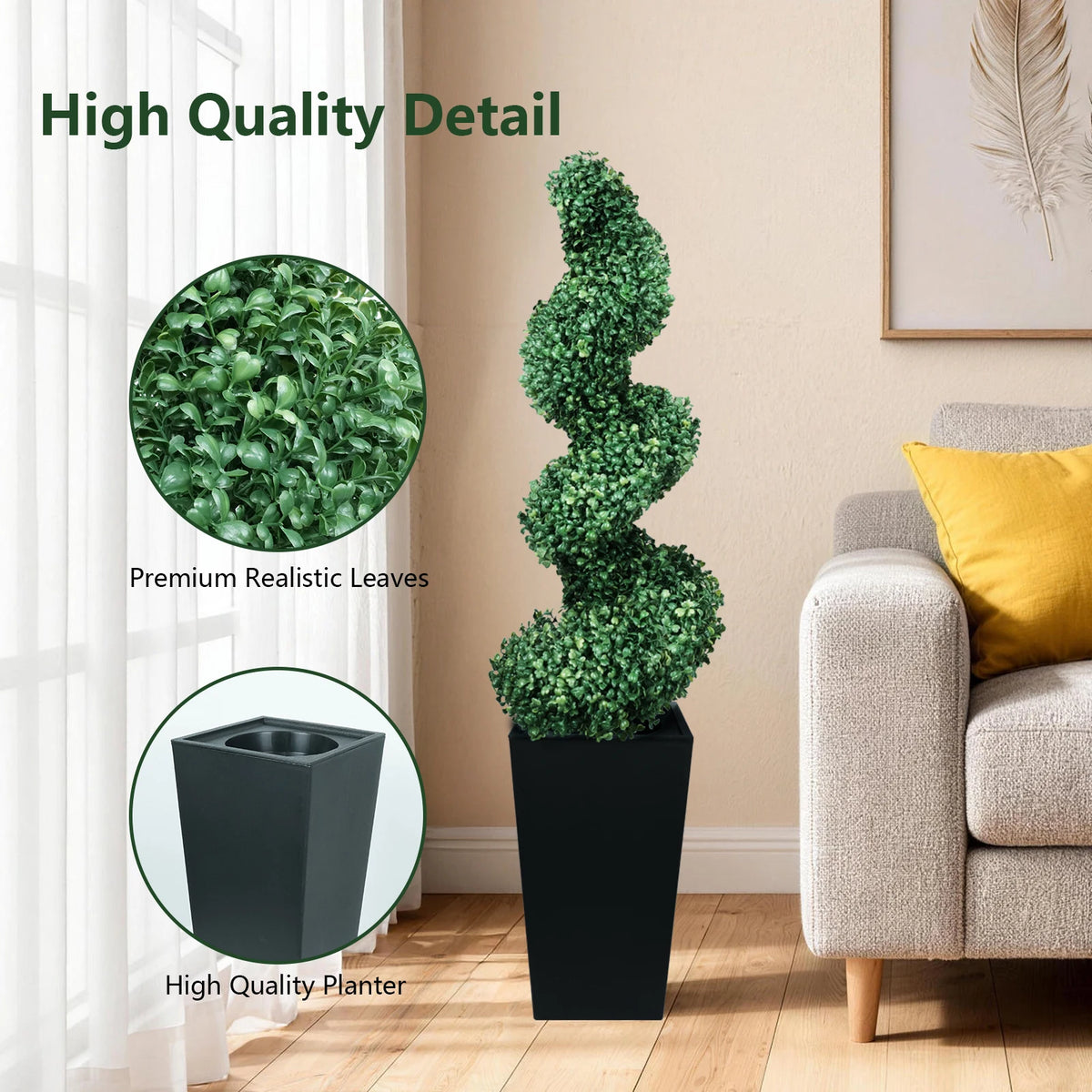 Olitree Artificial Boxwood Spiral Topiary Trees For Indoor Outdoor Decor