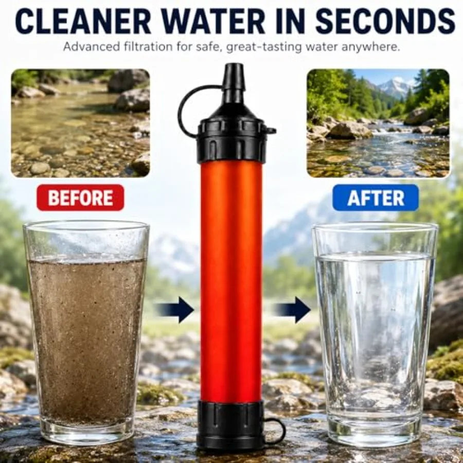 Portable Water Filter Straw For Camping Hiking Travel And Biking