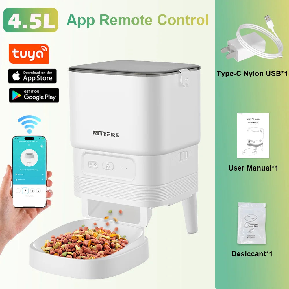 Nityers Automatic Timed Pet Feeder With Stainless Steel Bowl