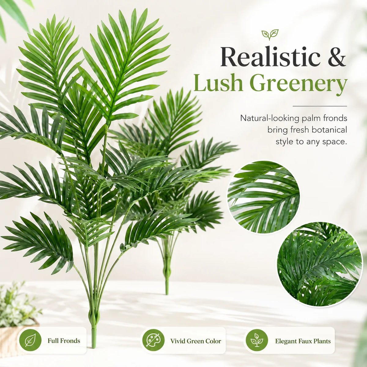 ZNLYRION Artificial Palm Fronds UV Resistant Tropical Decor for Home and Garden