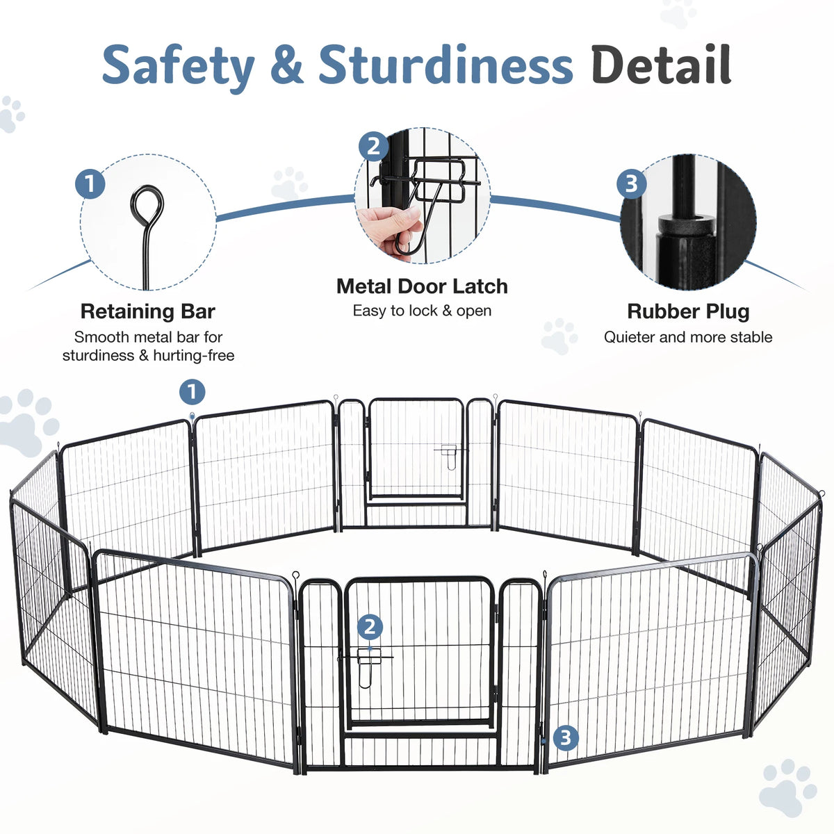 JHK Metal Foldable Dog Playpen for Indoor and Outdoor Exercise