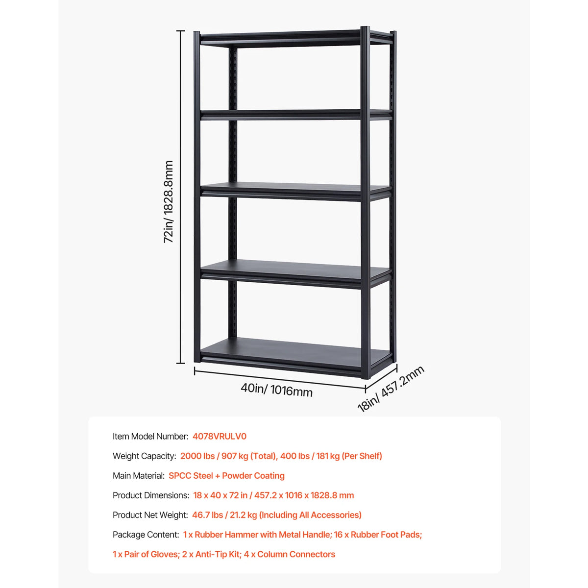 SucceBuy Adjustable Metal Utility Storage Shelving Rack