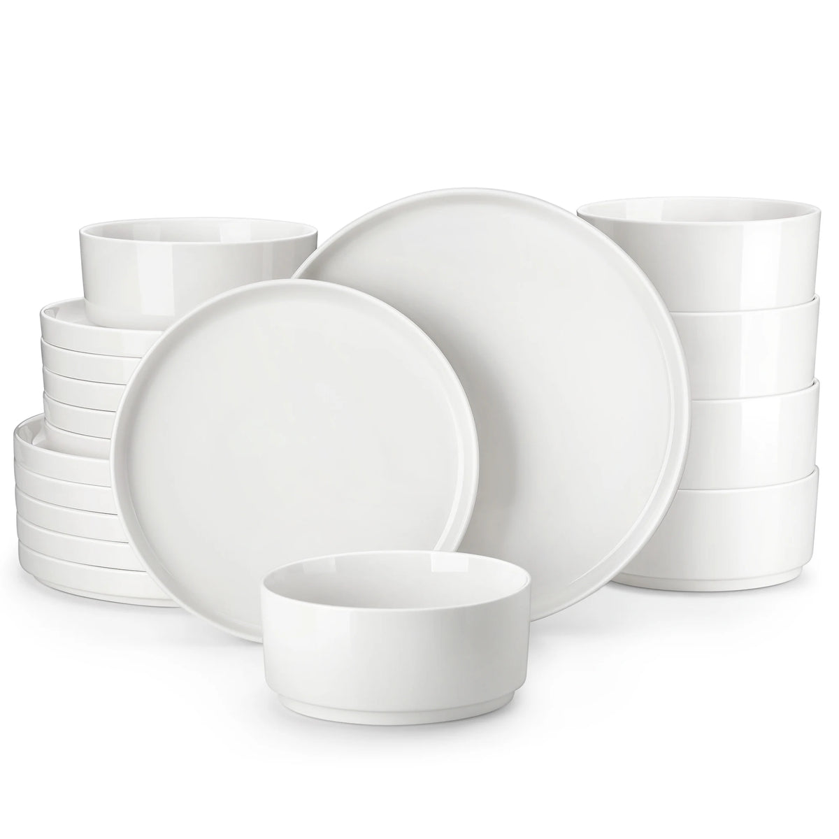 MALACASA Ceramic Dinnerware Set With Plates, Bowls And Soup Dishes