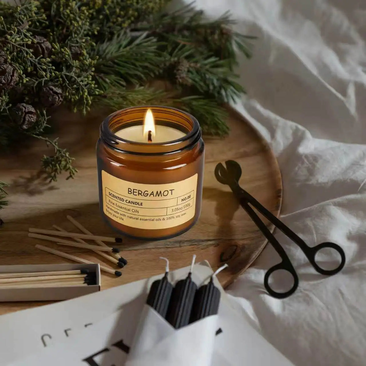Fclayvts Soy Wax Scented Candle Gift Set With Essential Oils