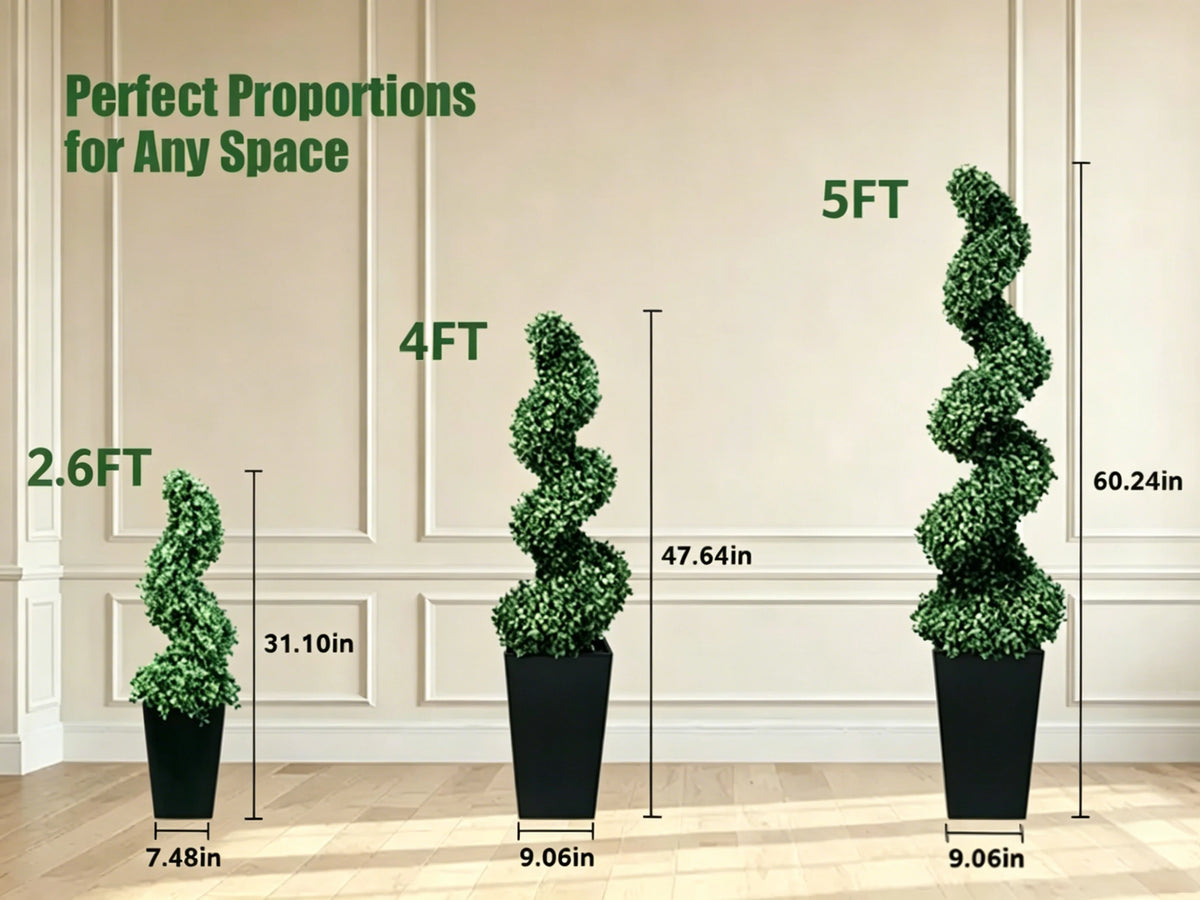Olitree Artificial Boxwood Spiral Topiary Trees For Indoor Outdoor Decor