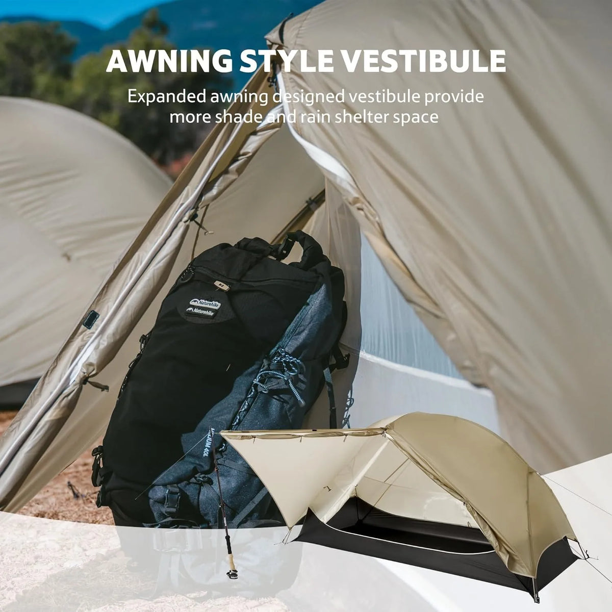 Naturehike Mongar Ultralight Waterproof Backpacking Tent for Hiking and Trekking