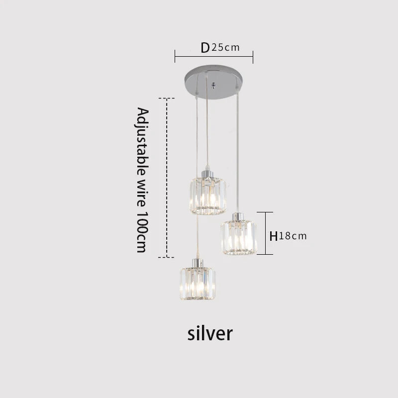 VETRULUS Modern K9 Crystal Ceiling Chandelier Pendant Light
