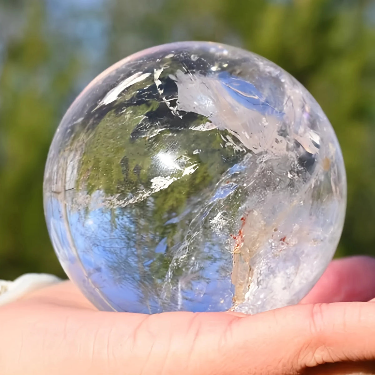 CrystalHola Polished Clear Quartz Crystal Sphere for Elegant Home Decor