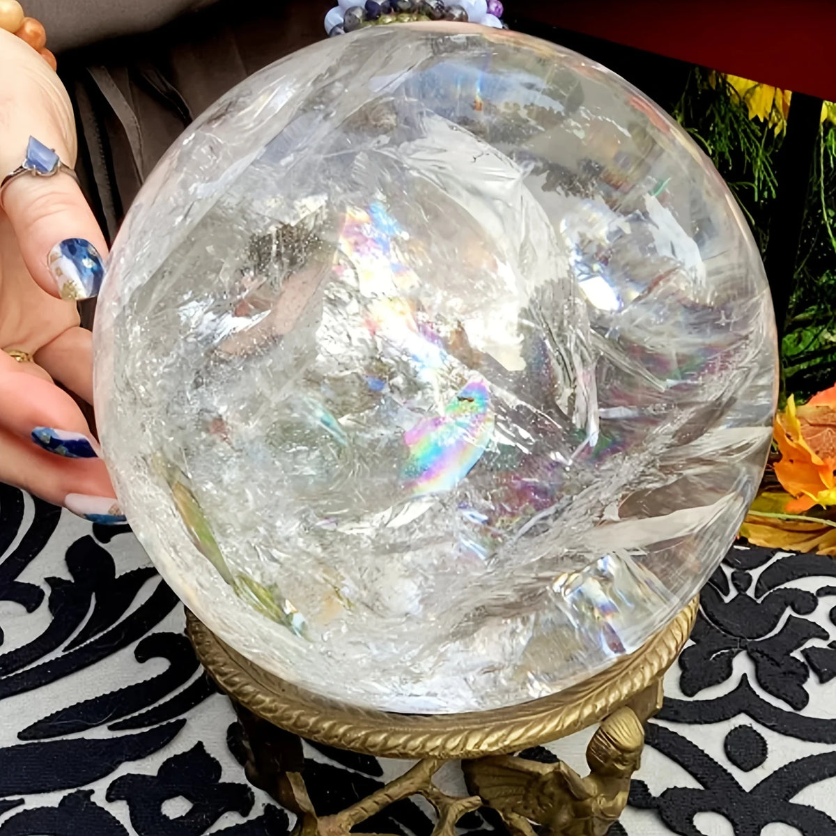 CrystalHola Polished Clear Quartz Crystal Sphere for Elegant Home Decor