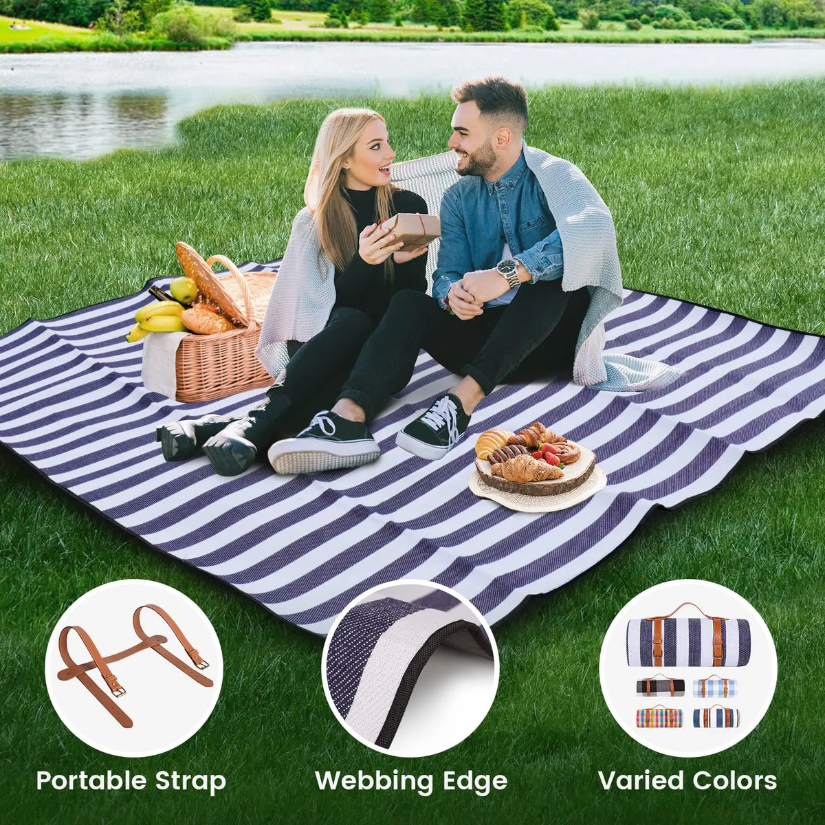 Waterproof Foldable Outdoor Picnic Blanket for Beach and Family Outings