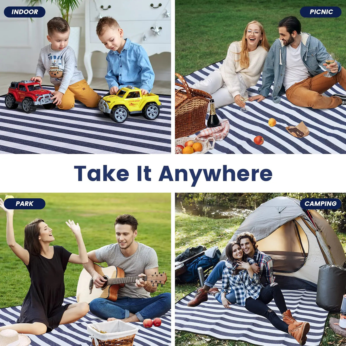 Waterproof Foldable Outdoor Picnic Blanket for Beach and Family Outings