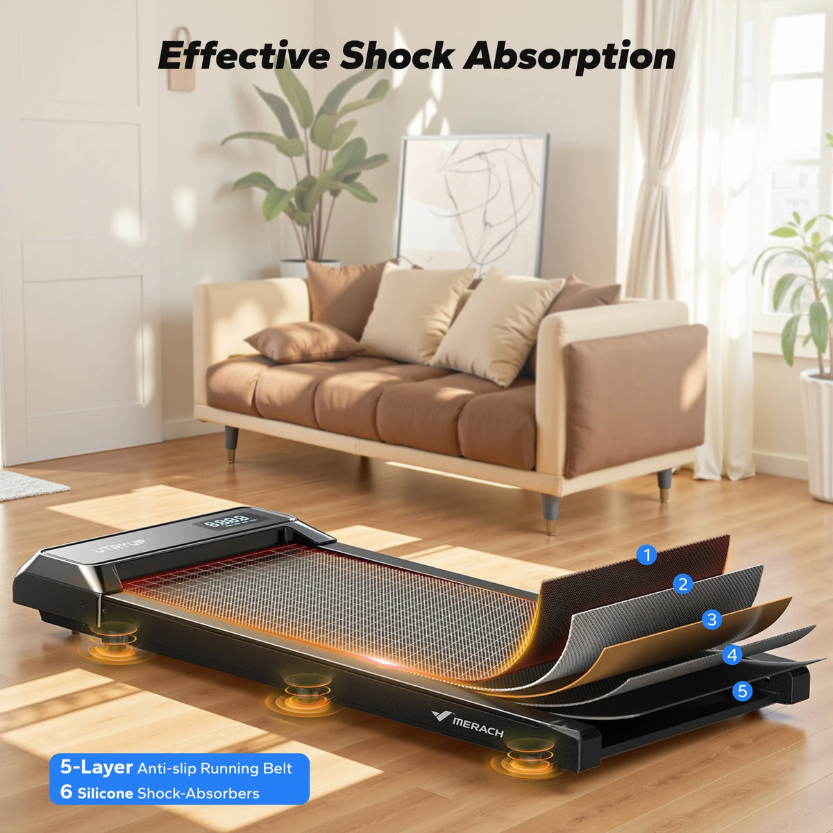 MERACH Under Desk Walking Pad Portable Treadmill With Remote Control