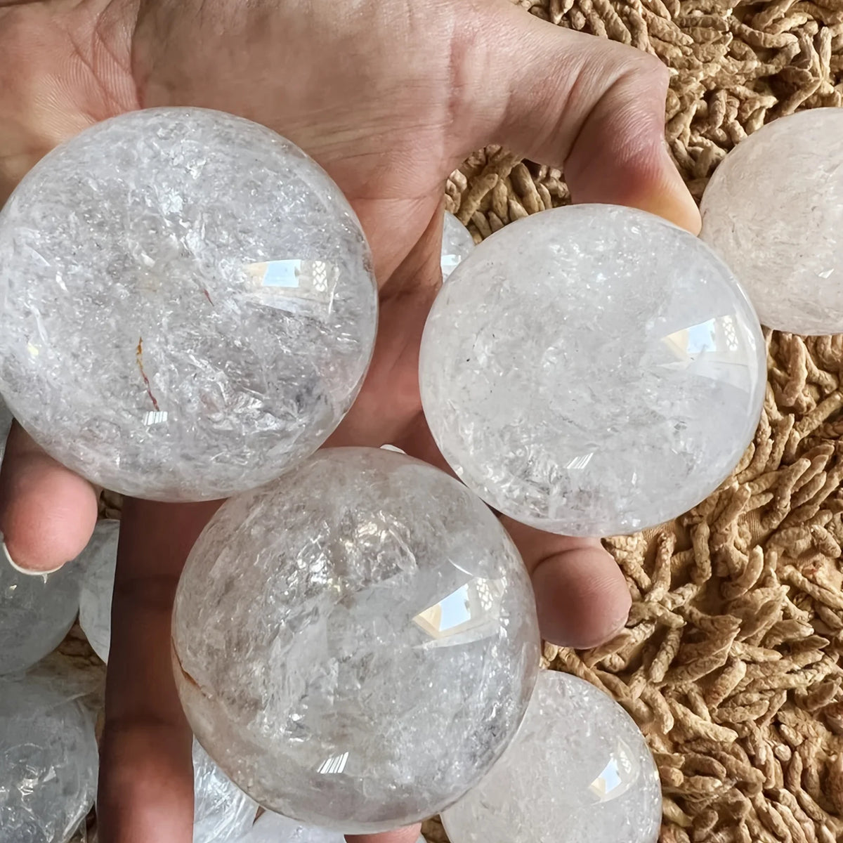 CrystalHola Polished Clear Quartz Crystal Sphere for Elegant Home Decor
