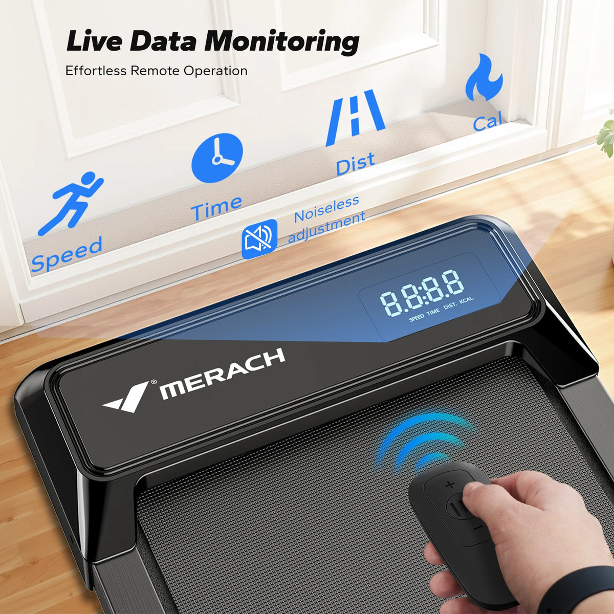 MERACH Under Desk Walking Pad Portable Treadmill With Remote Control