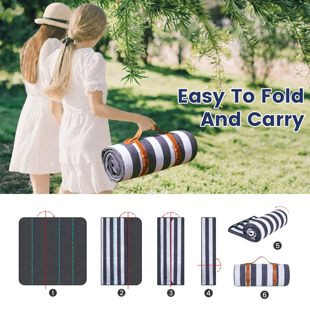 Waterproof Foldable Outdoor Picnic Blanket for Beach and Family Outings