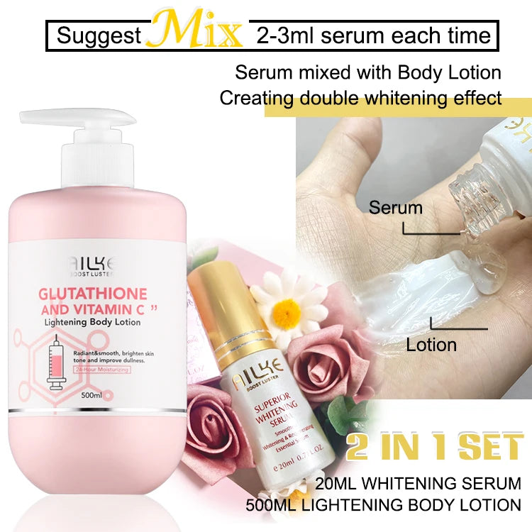 AILKE Vitamin C Glutathione Brightening Skin Care Set for Radiant Skin