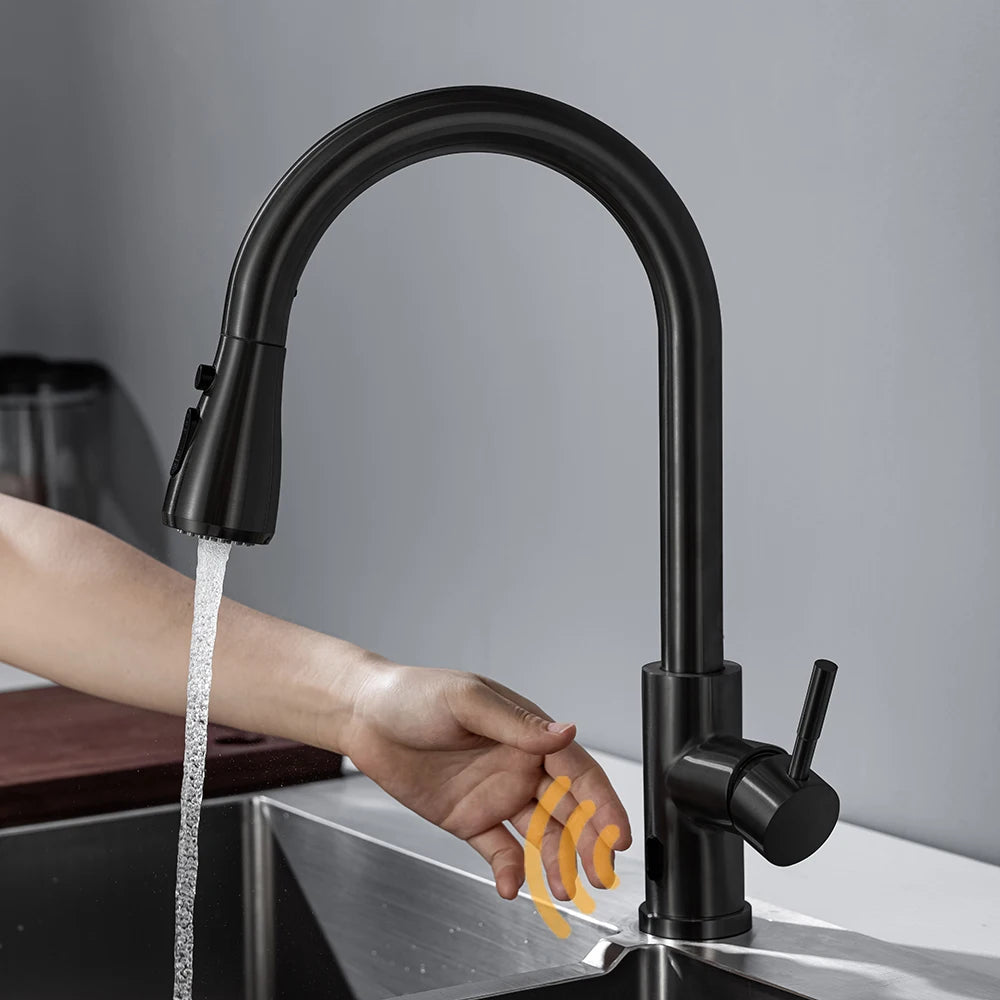 DQOK Touchless Infrared Sensor Pull Out Kitchen Faucet